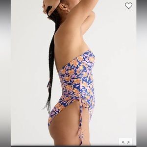 J Crew Halter Cutout One Piece Swimsuit Floral Block Print NEW Plus Size 20